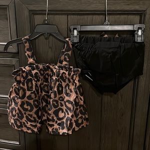 Girls two piece summer outfit - leopard print​​, NWOT
